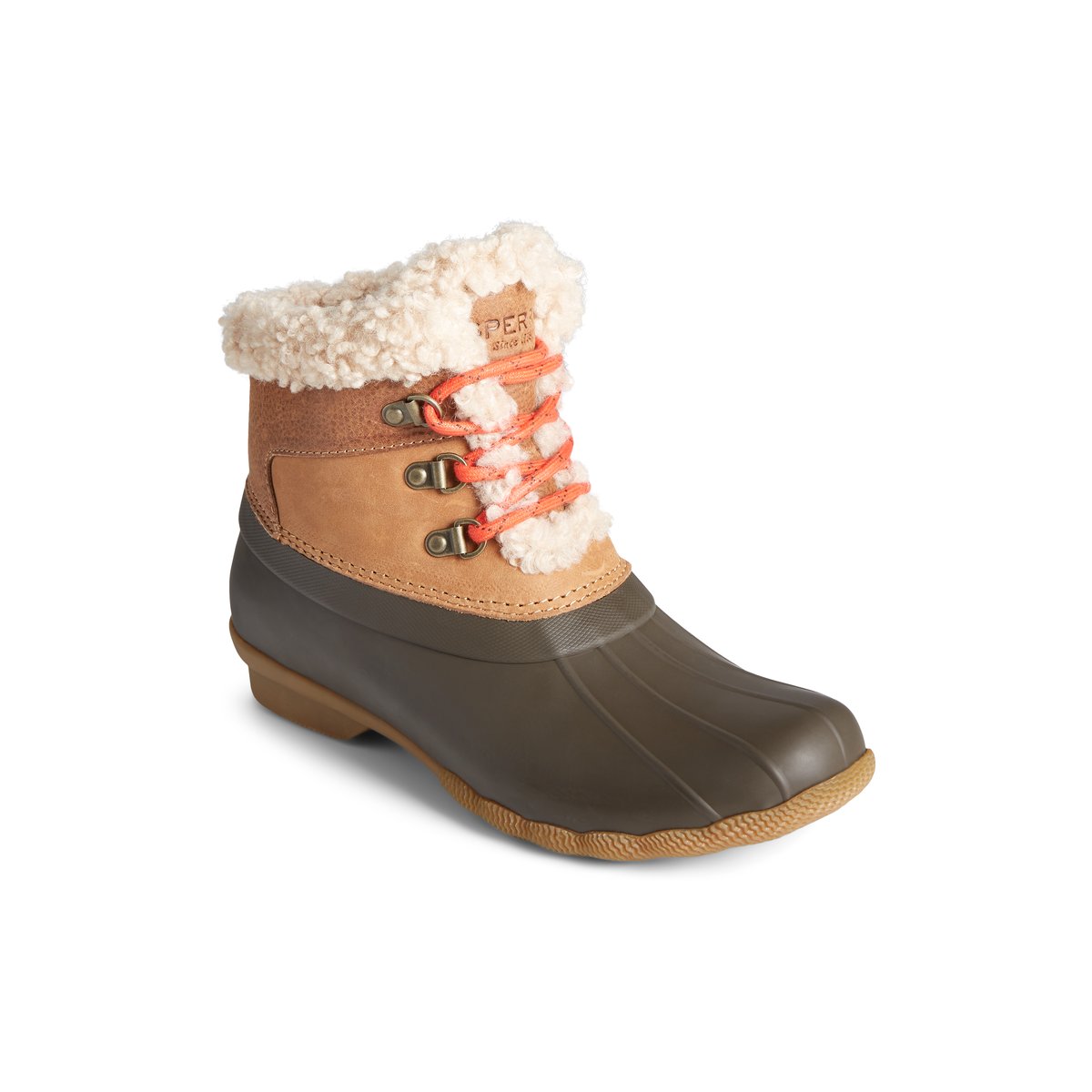 Saltwater Alpine Leather Duck Boot Medium Beige Women s Duck Rain Boots Sperry US